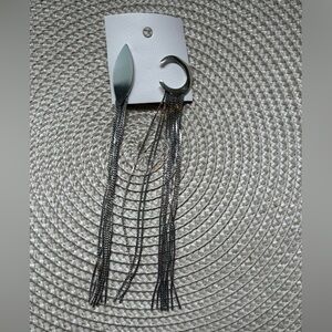 Free People Shiny Silver Moon chain earrings